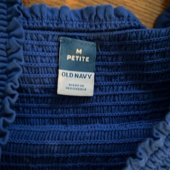 Old Navy Blue Sleeveless Smocked Sundress Medium Petite - Picture 6 of 16